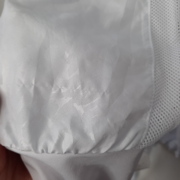 Zyia Activewear White Mesh Lined Jacket Hooded Thumb Holes Womens Size XLarge - Picture 15 of 16